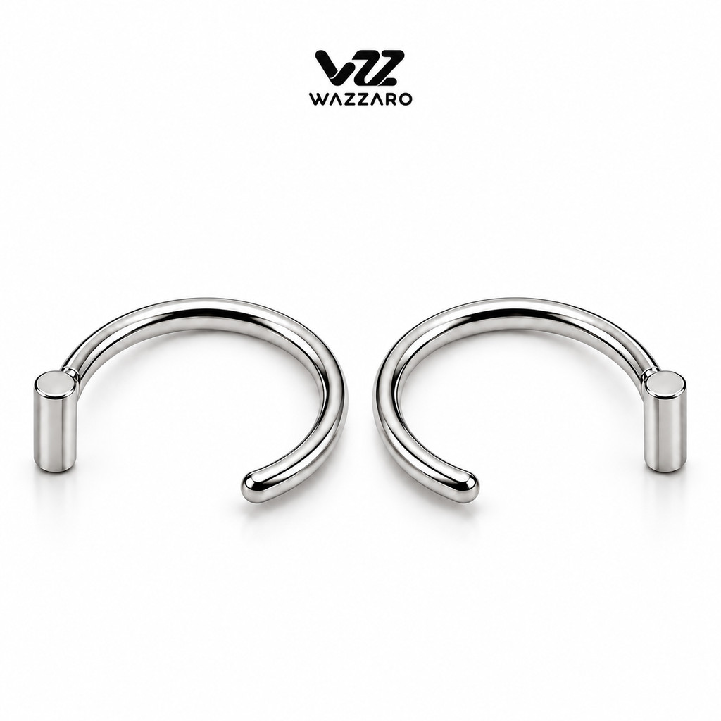 Piercing Argola C Aço Cirúrgico Nariz Lábio Cilindro Liso Anti Alérgico