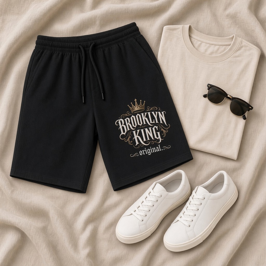Short Moda Praia Masculino Bermuda Verão Tec Tell Brooklyn King Academia Treino Corrida Musculacao Fit