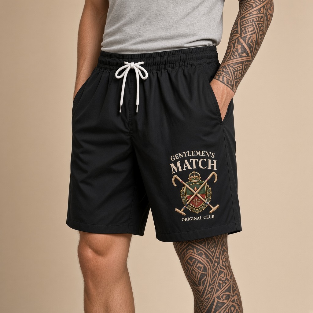 Short Moda Praia Masculino Bermuda Verão Tec Tell Gentlemens Match Academia Treino Corrida Musculacao Fit