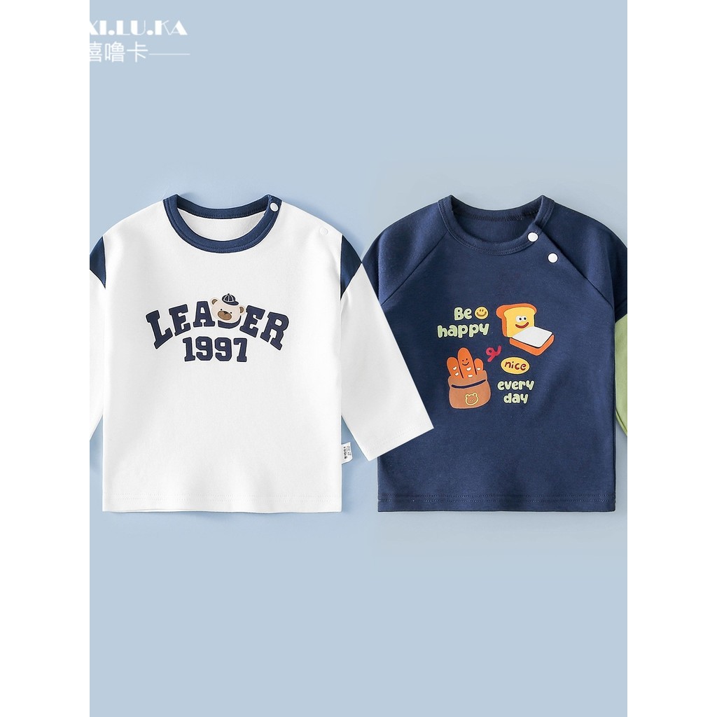 1-9 anos de idade crianças camiseta de manga comprida primavera outono masculino feminino bebê puro algodão Super macio 