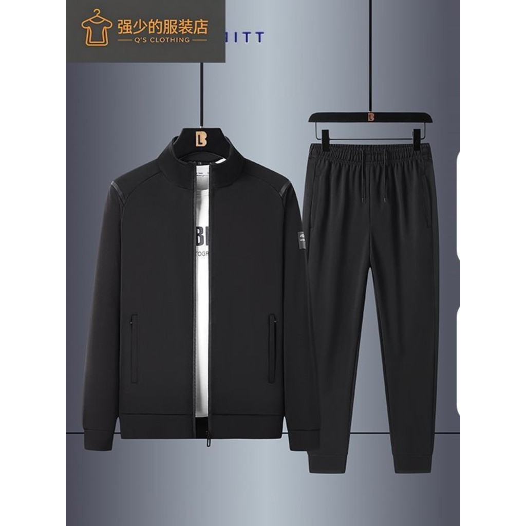T na moda moletom masculino gola jaqueta primavera outono Casual terno juventude roupas gordas calças esportivas roupas 
