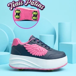 Tênis Patins Infantil 2 Rodinhas Skate Menino Menina de asas #holandavibes