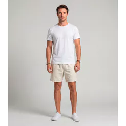 Bermuda Masculina Com Bolsos E Cós Elástico Rox Bege