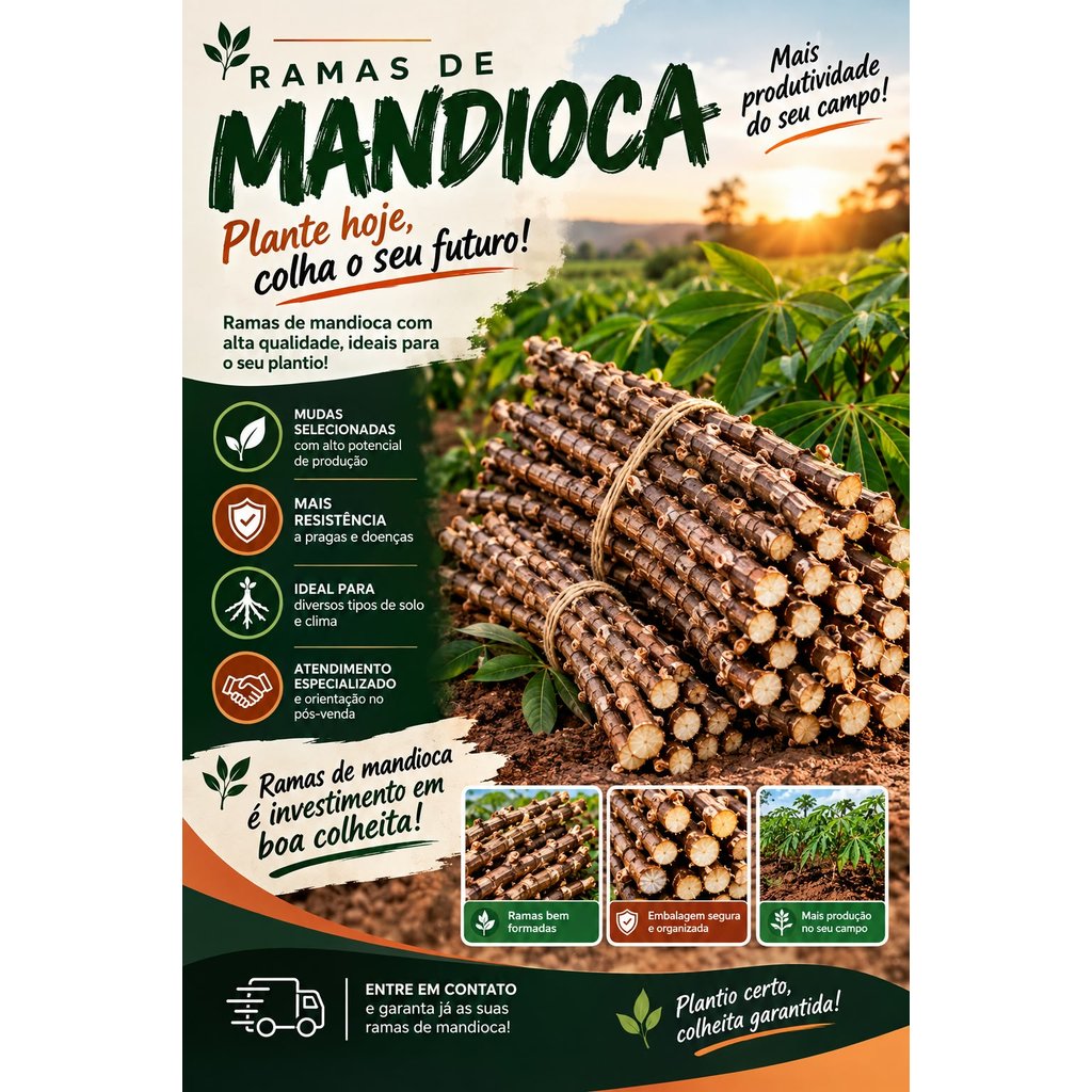 10 Ramas De Mandioca Frutada Doce In-natura Mandioca Doce Raridade Otima Produção Doçura