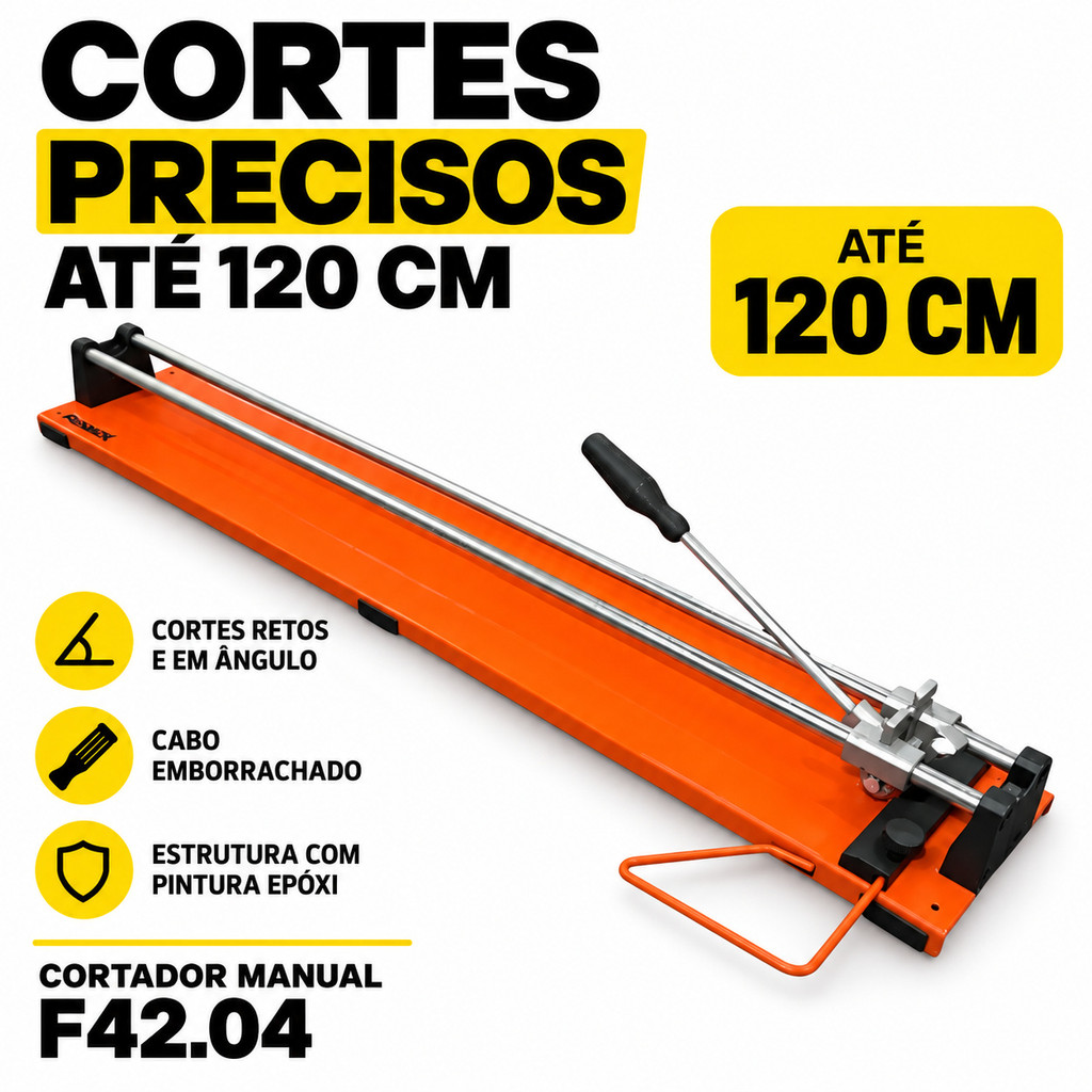 Cortador De Piso Famastil 120cm Manual P/ Azulejo E Revestimentos Obra Construção