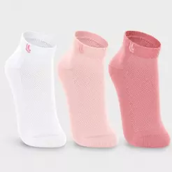 Kit 3 Pares Meia Lupo Cano Baixo Feminina - Rosa e Branco