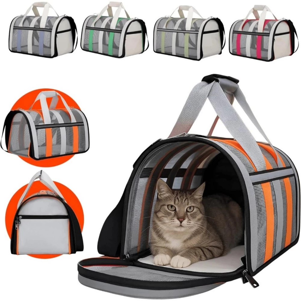 Bolsa Mala Transporte Pet Cachorro Gato Viagem Avião Material Respiravel yobel
