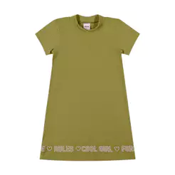 Vestido Infantil Menina Malha Canelada Elian Verde