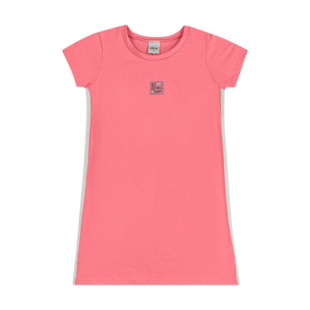 Vestido Reto Infantil Menina Meia Malha Elian Rosa — imagem 2 de 2