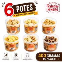 Kit 6 Potes Biscoitos Amanteigados Recheados Paladar Mineiro 400g Cada