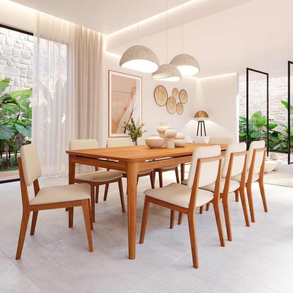 Mesa de Jantar 8 Lugares 210cm Miriti CabeCasa MadeiraOriginals Marrom/Caramelo 210 · foto 2