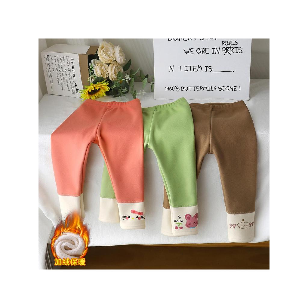 Leggings de desenho animado para meninas 25 primavera outono novo estilo médio pequeno crianças com rosca Pit Strip cor 