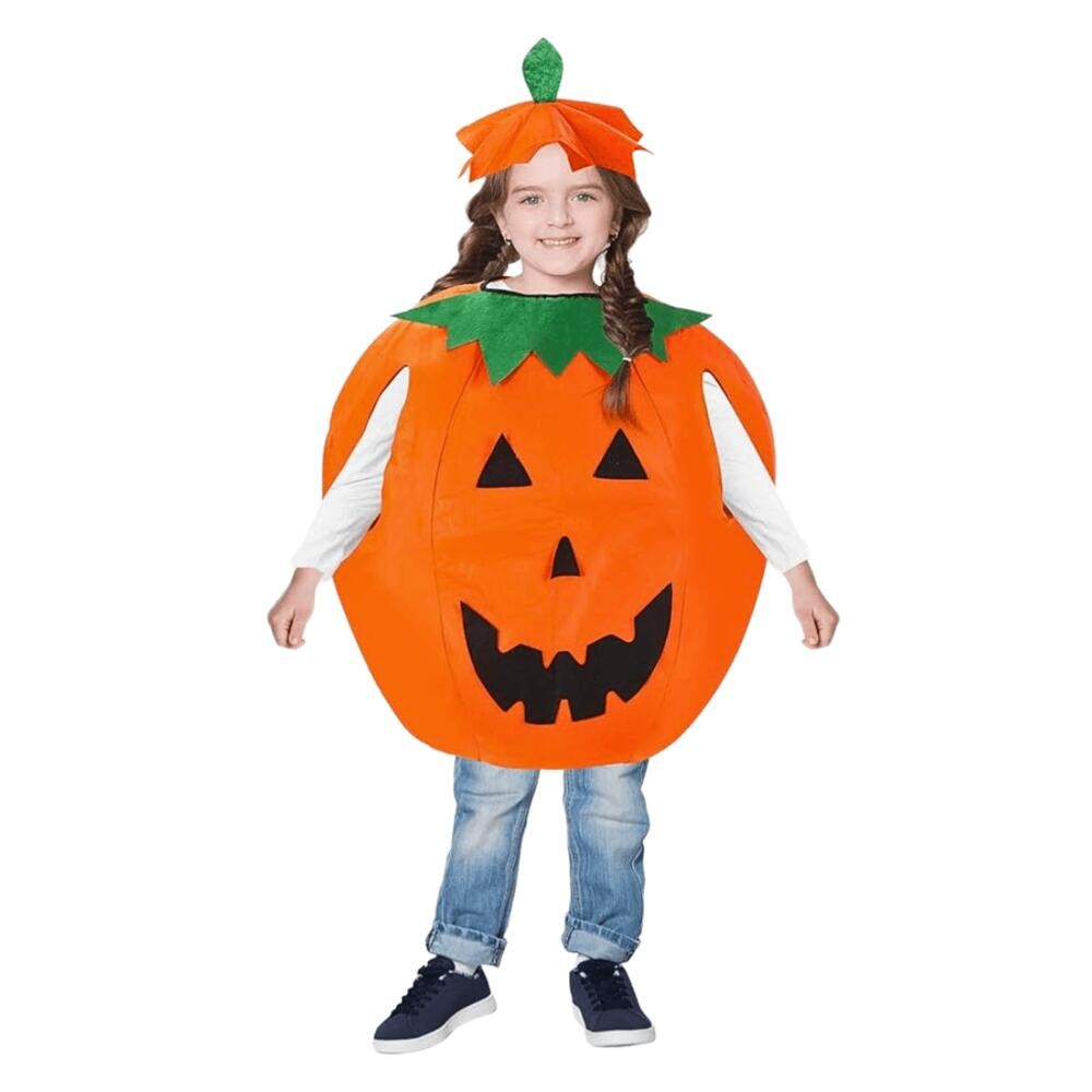 Fantasia Abóbora Infantil Divertida Halloween Com Chapéu

 em Oferta na Shopee