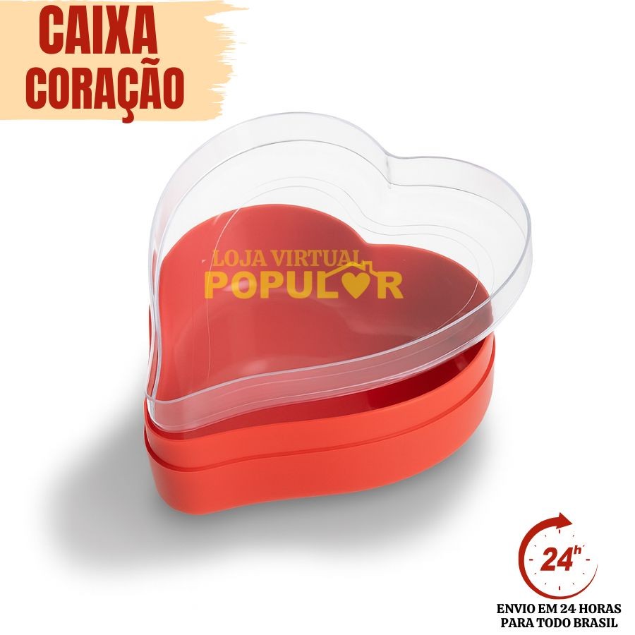 Caixas de Acrílico em Formato de Coração para Lembrancinha Baleiro Decoração Festa Caixa
