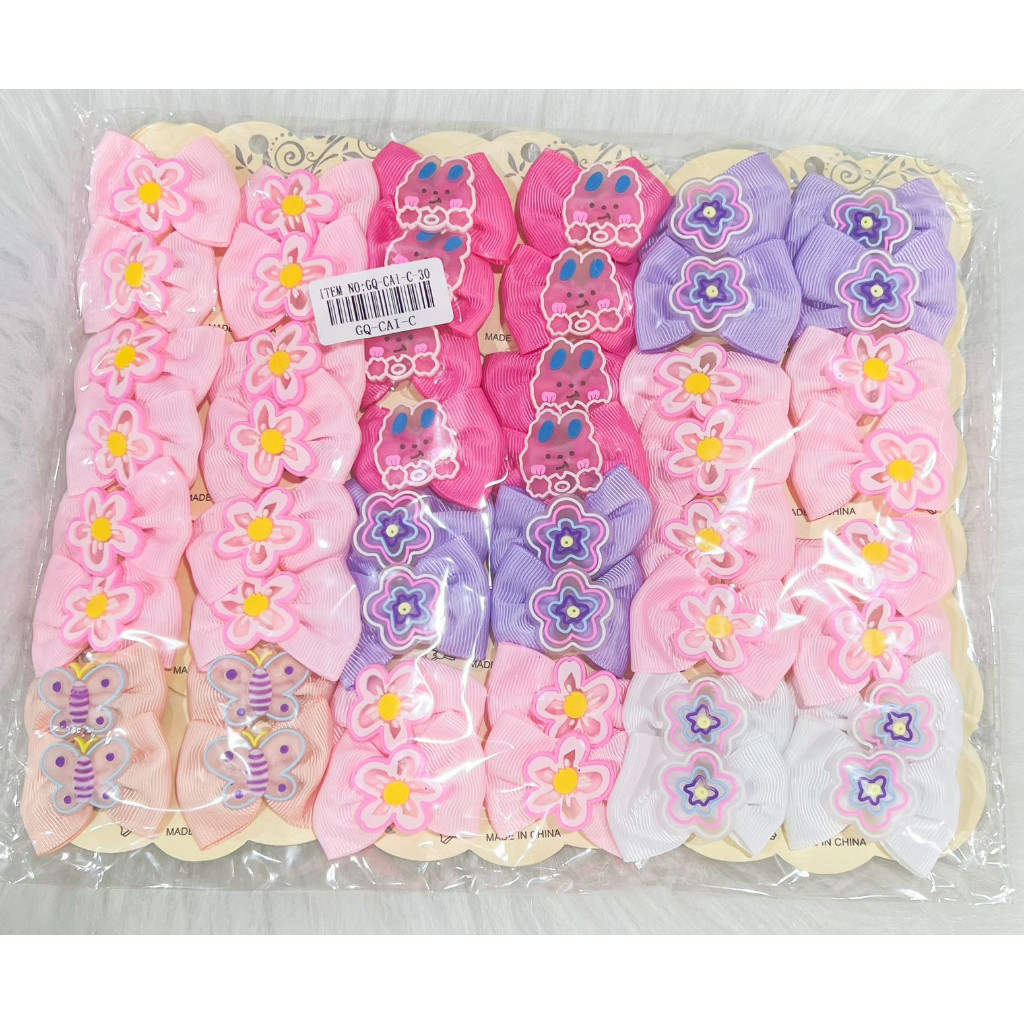 ANA 1108 Laços Infantil pequenos de bico de pato com desenhos de silicone para Cabelo Infantil 5.5cm · foto 2
