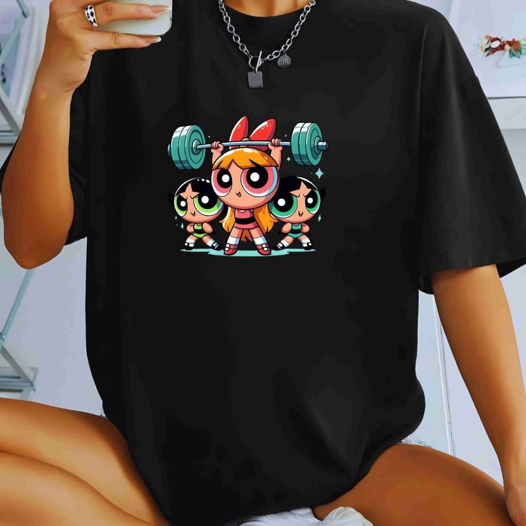 Blusinha Feminina Academia Fitness T-shirt As Meninas Super Poderosas Camisa Treino Streetwear OFERTA unissex