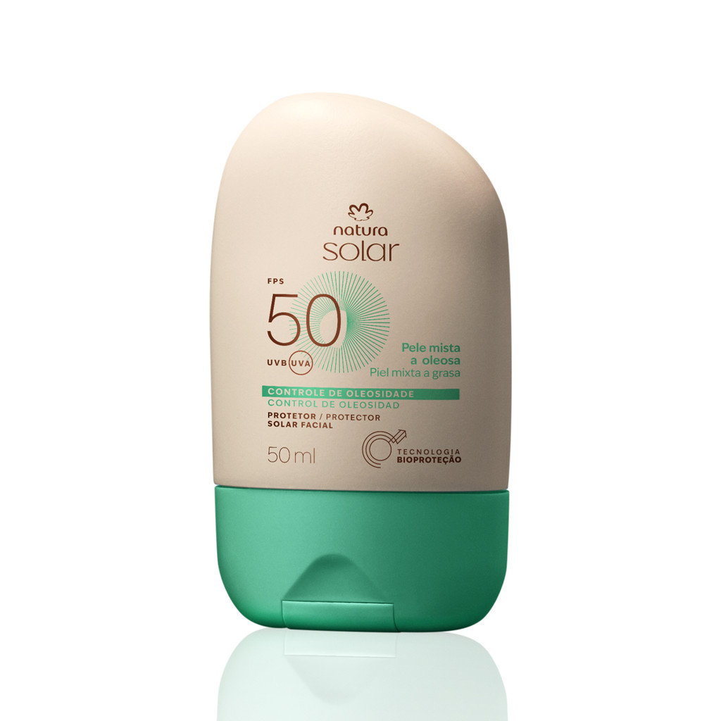 Protetor Solar Facial Pele Mista a Oleosa FPS 50 Natura Solar