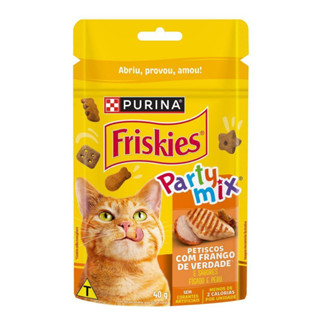 Purina Party Mix Petiscos Para Gatos Frango 40G Friskies em Oferta na Shopee