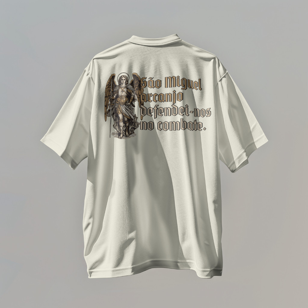 Camiseta Oversized Streetwear  Unisex Camisa 100% Algodão São Miguel Arcanjo Blusa Catolica
