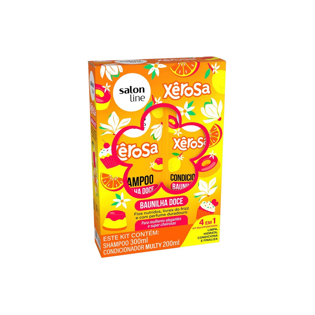Kit Shampoo 300ml + Condicionador 200ml Xêrosa Baunilha Doce em Oferta na Shopee