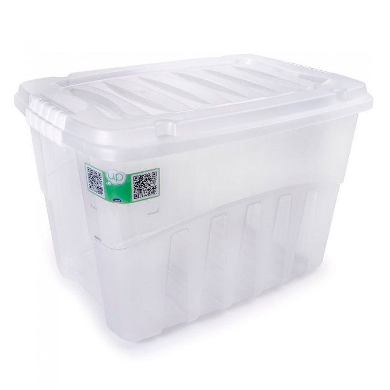 Caixa organizadora Box alta Cristal 56L 2760 Plasútil em Oferta na Shopee
