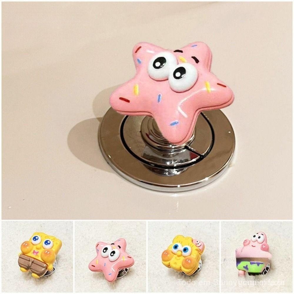 WATTLE 1/5 Unidades Botão De Descarga De Vaso Sanitário , Equipamento Auxiliar Patrick Star Ferramenta De Prensa Fofo