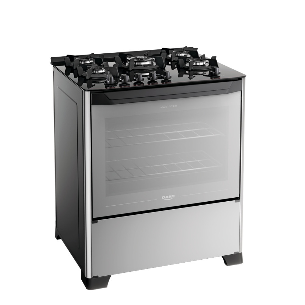Fogão 5 Bocas Dako Magister Style com Frente de Vidro Espelhado em Oferta na Shopee
