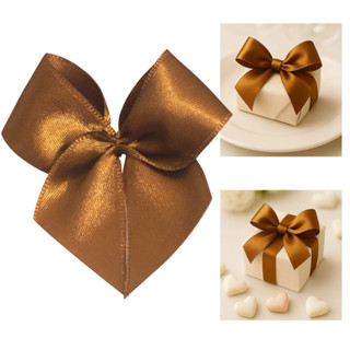 40 Laço de cetim para decoração de festa e Lembrancinhas na cor Marrom Caramelo  N°5 em Oferta na Shopee