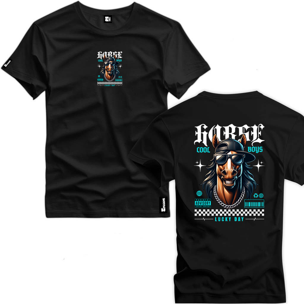 Camiseta Estampada Lucky Day Malha 100% Algodão Reforçado Básica Verão Streetwear Moda Masculina
