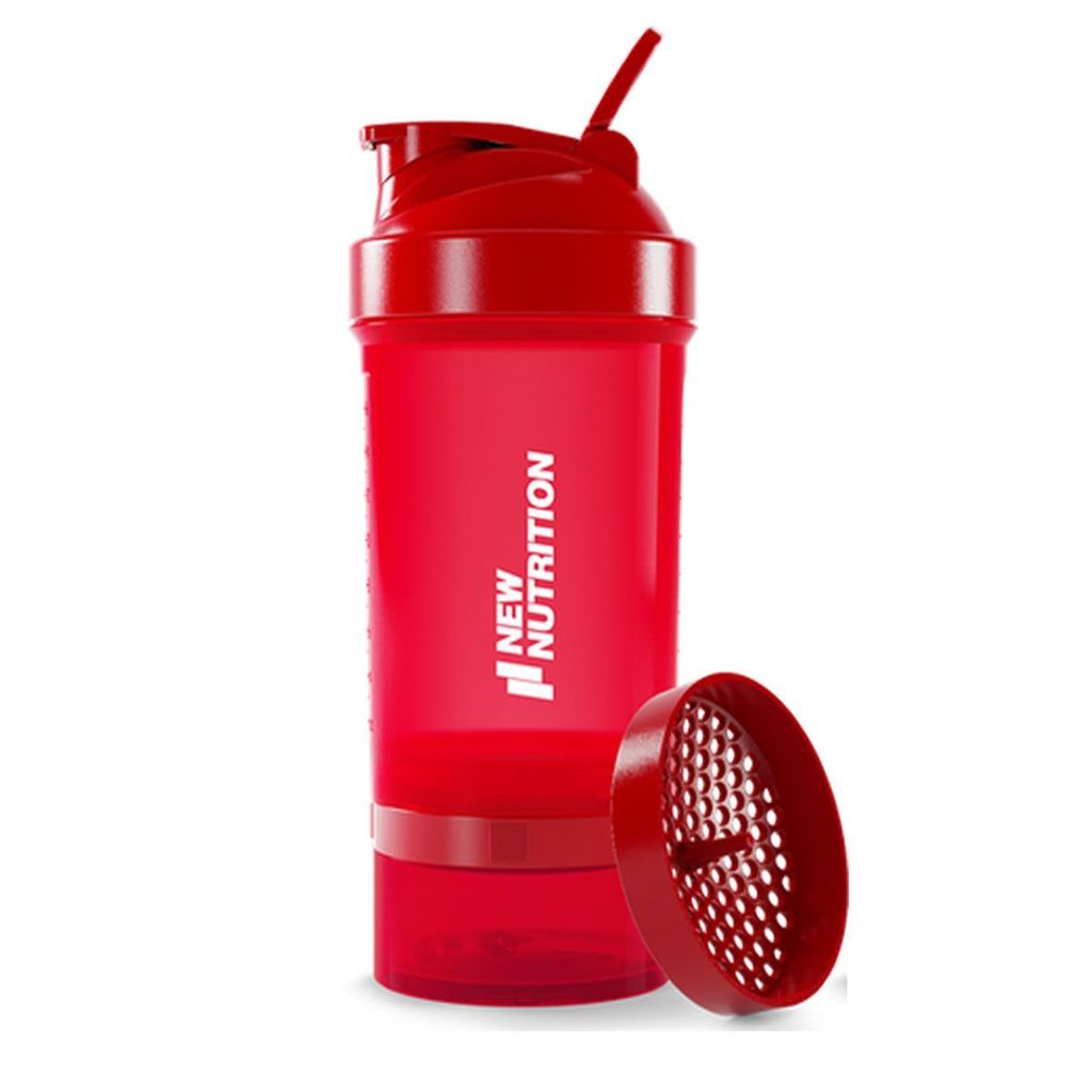 Coqueteleira 3 Partes - 500ml Vermelho - NewNutrition em Oferta na Shopee
