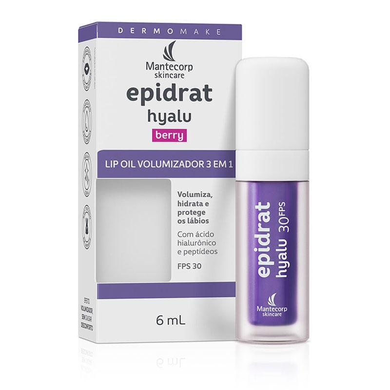 Hidratante Labial Lip Oil Volumizador 3 em 1 Epidrat Hyalu Mantecorp Skincare Berry FPS30 6ml