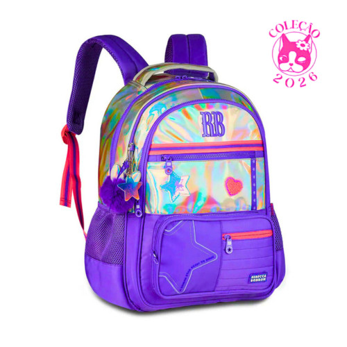 Mochila de Costas Rebecca Bonbon Holo Shine - Clio Style COR:Roxo