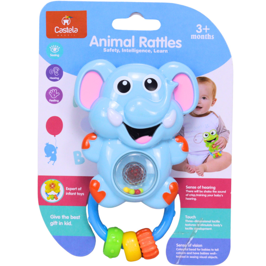 Brinquedo Chocalho Elefante com Luz Som - Castela em Oferta na Shopee