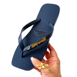Chinelo Facyne Feminino Bico Quadrado laço