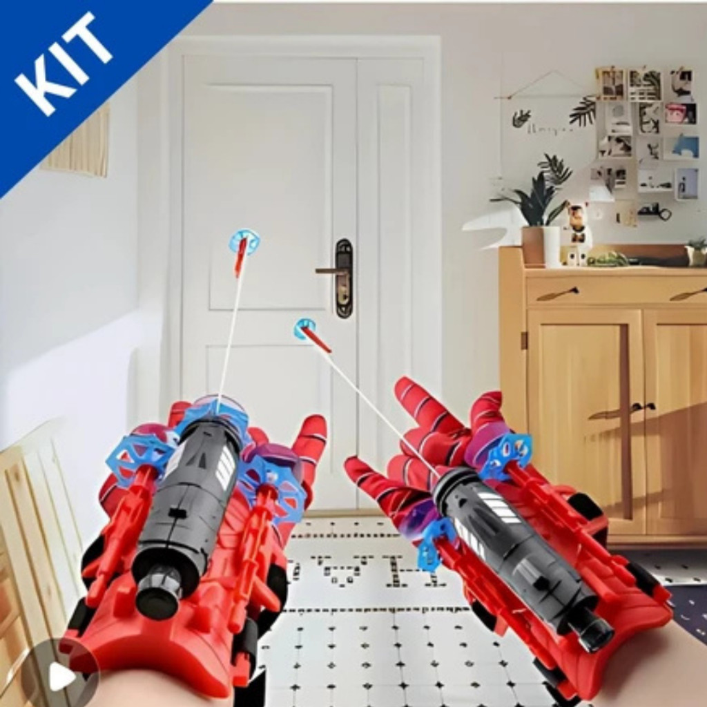 Kit 2 Luvas Homem Aranha Infantil Lançador de Teia Dardo Brinquedo Spider Man Menino e Menina em Oferta na Shopee