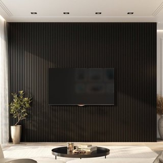 Painel Ripado de PVC 6 Barras de 2,70mX0,15cm Venda em (2,43m²)  Preto em Oferta na Shopee