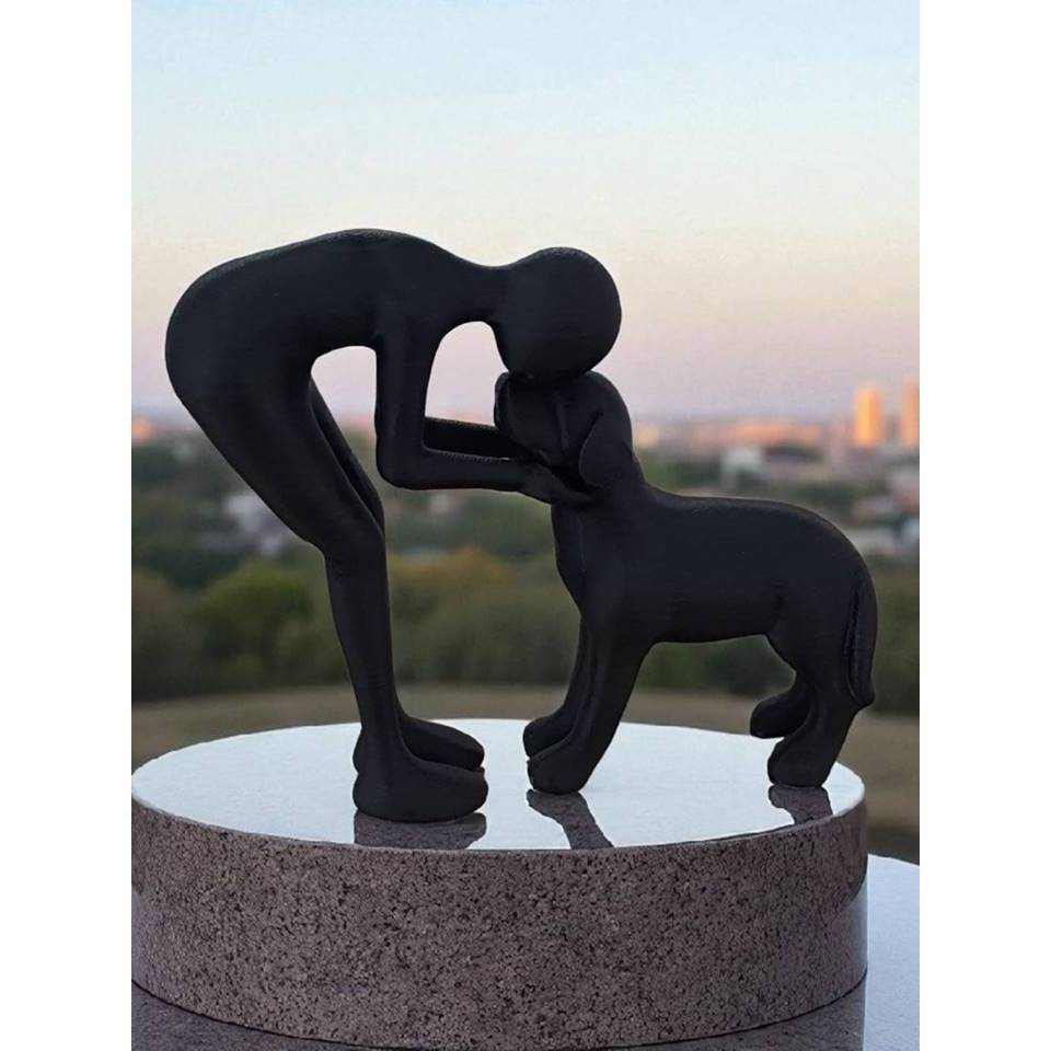 Estatueta De Homem E Cachorro , Estátua De Decoração De Casa , Presente Exclusivo , Amante De Animais De Estimação