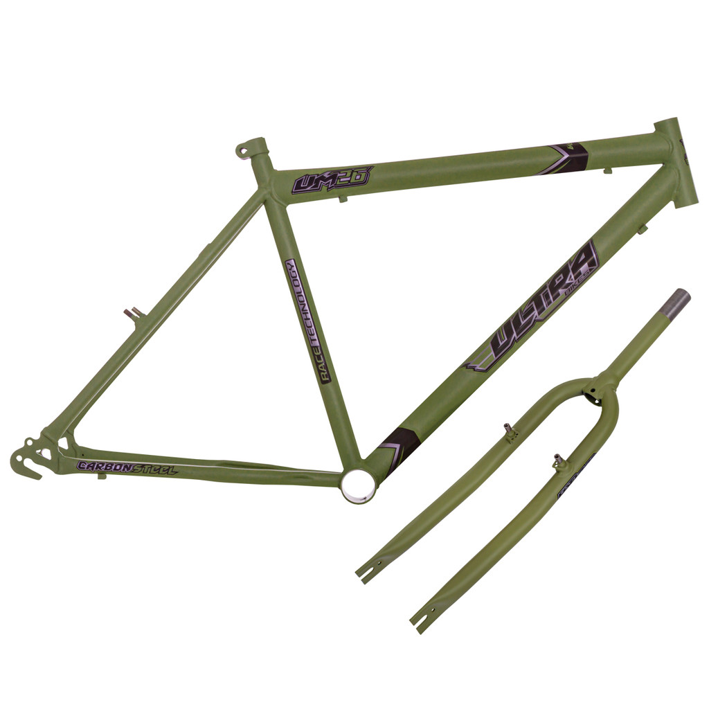 Quadro Aro 26 Aço Carbono Ultra Bikes Kit Quadro e Garfo Masculino V-Brake