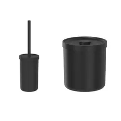 Kit Lixeira Bold 6L Preto + Escova Sanitária - Ou
