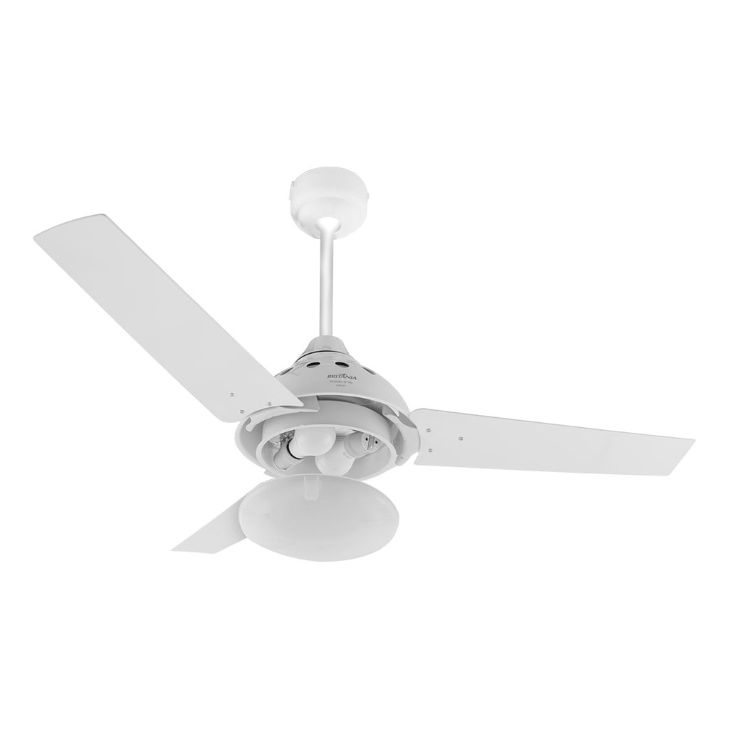 Ventilador De Teto Luminária Britânia Com Controle Remoto Silencioso 127V