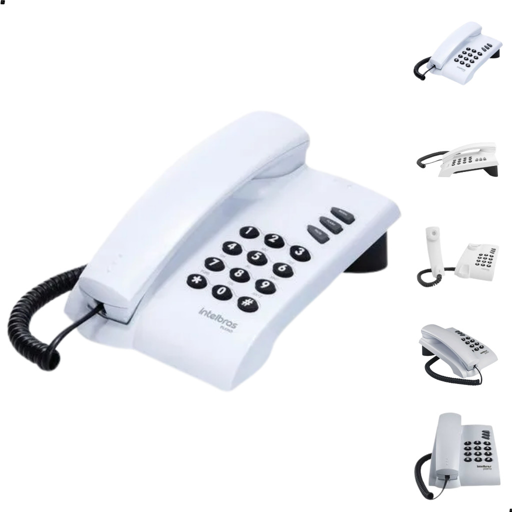 Aparelho Telefone Fixo com Fio 2 Toques, Flash, Rediscar e Função Mudo Ideal Empresa Consultório