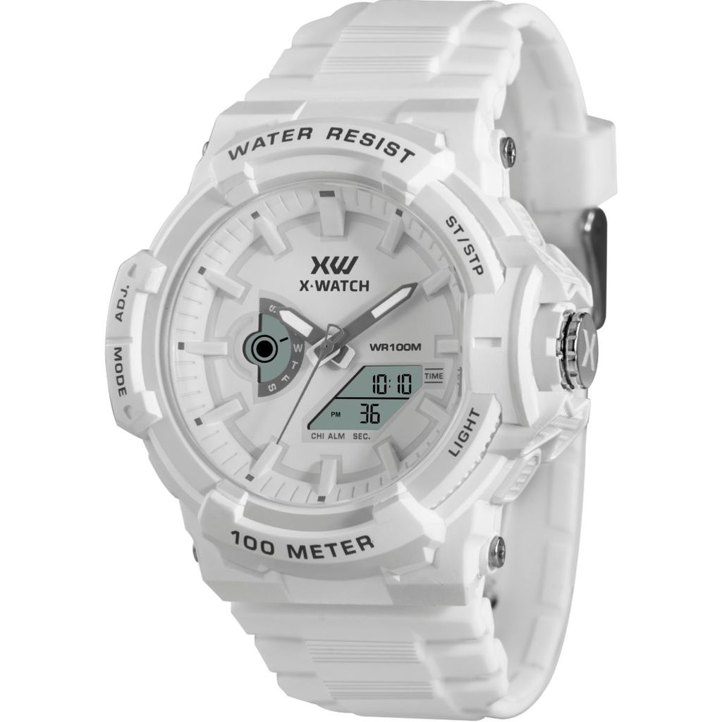 RELÓGIO X-WATCH MASCULINO ANADIGI BRANCO XMPPA344 B1BX
