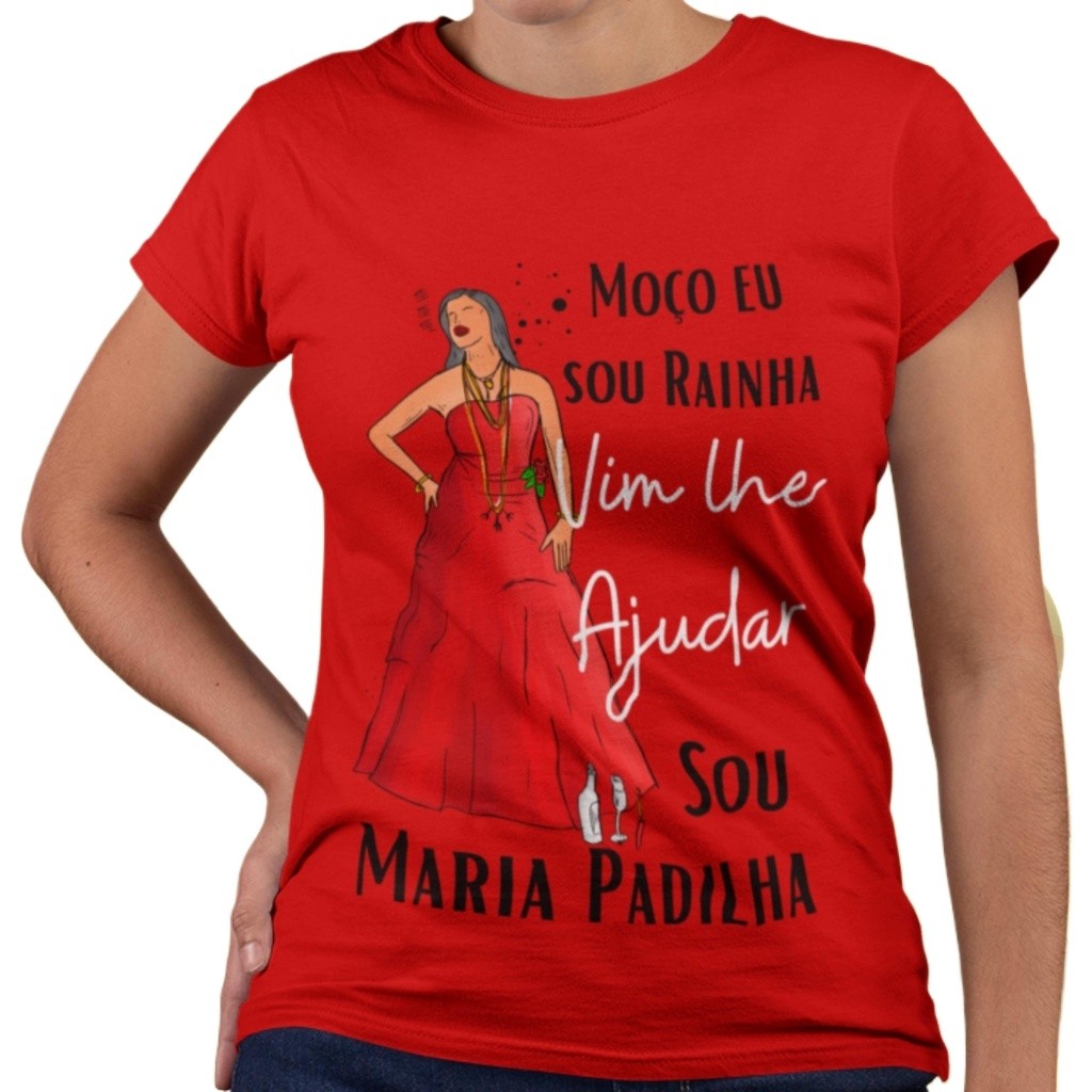 Camiseta Religiosa Umbanda Pomba Gira Maria Padilha Algodão Premium Envio Imediato