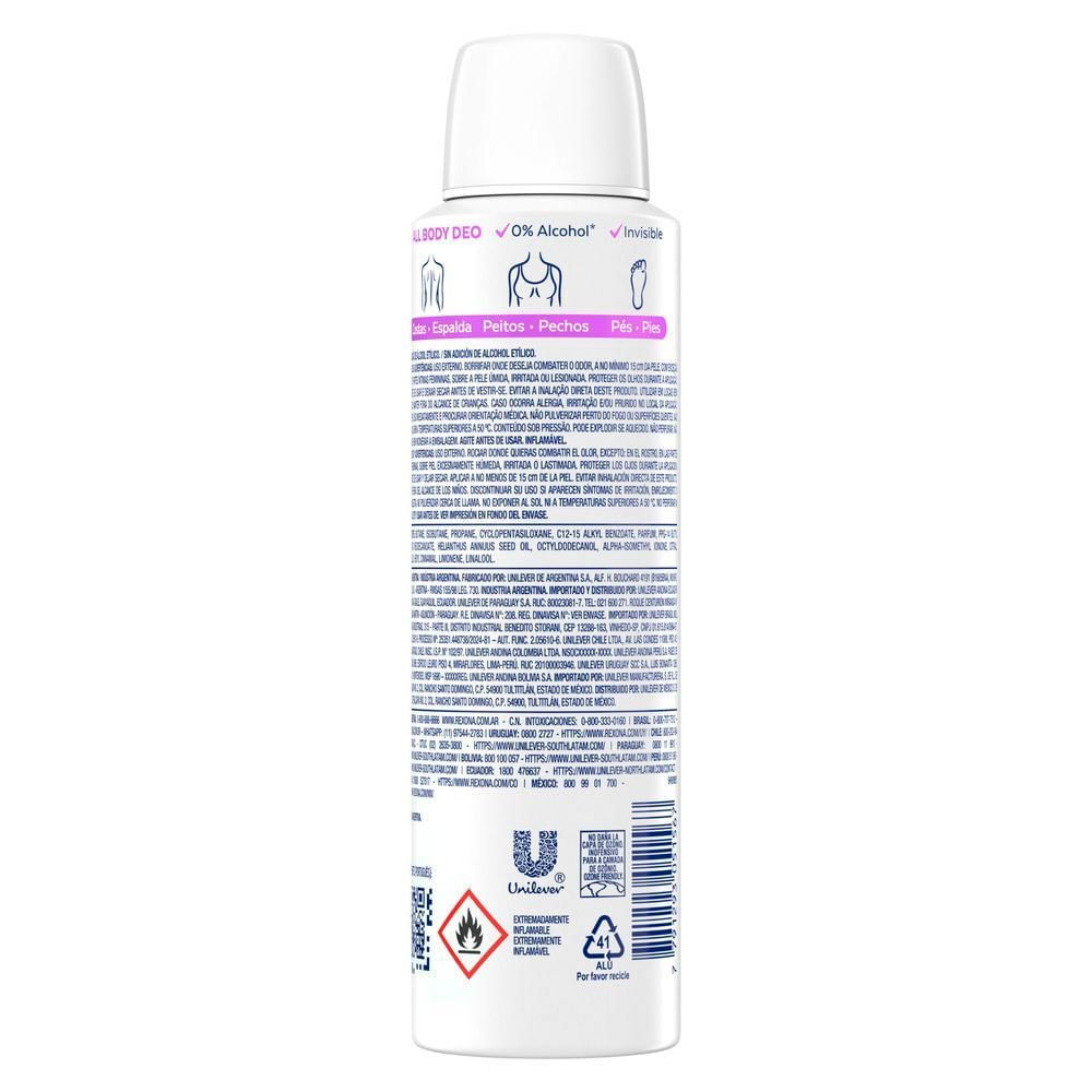 Detalhes do Desodorante Rexona Corporal All Body Deo Spring Glow Aerossol 150ml