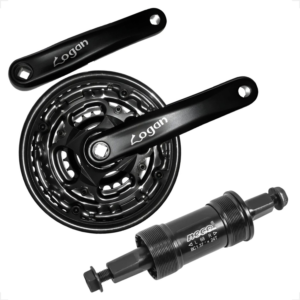 Pedivela Pe de vela Pedal Logan Tipo Shimano Reduzido 170mm 42 34 24 Movimento central Neco 125,5mm