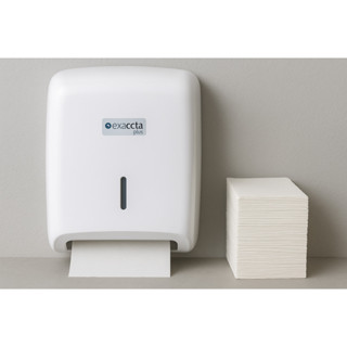 TOALHEIRO DISPENSER PAPEL TOALHA EXACCTA PLUS BRANCO em Oferta na Shopee
