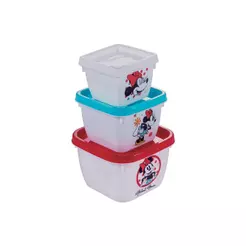 Kit 3 Potes Minnie Lancheira Passeio Disney Plasútil
