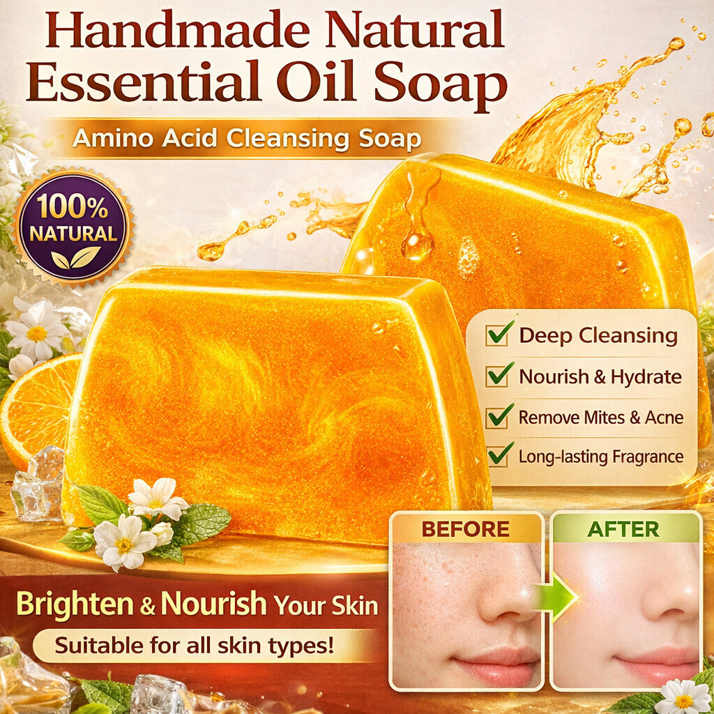 [Unissex e Refrescante] Handmade & Unisex Amino Acid Cleansing Soap | Sabonete Dourado/Natural/Limpeza Profunda