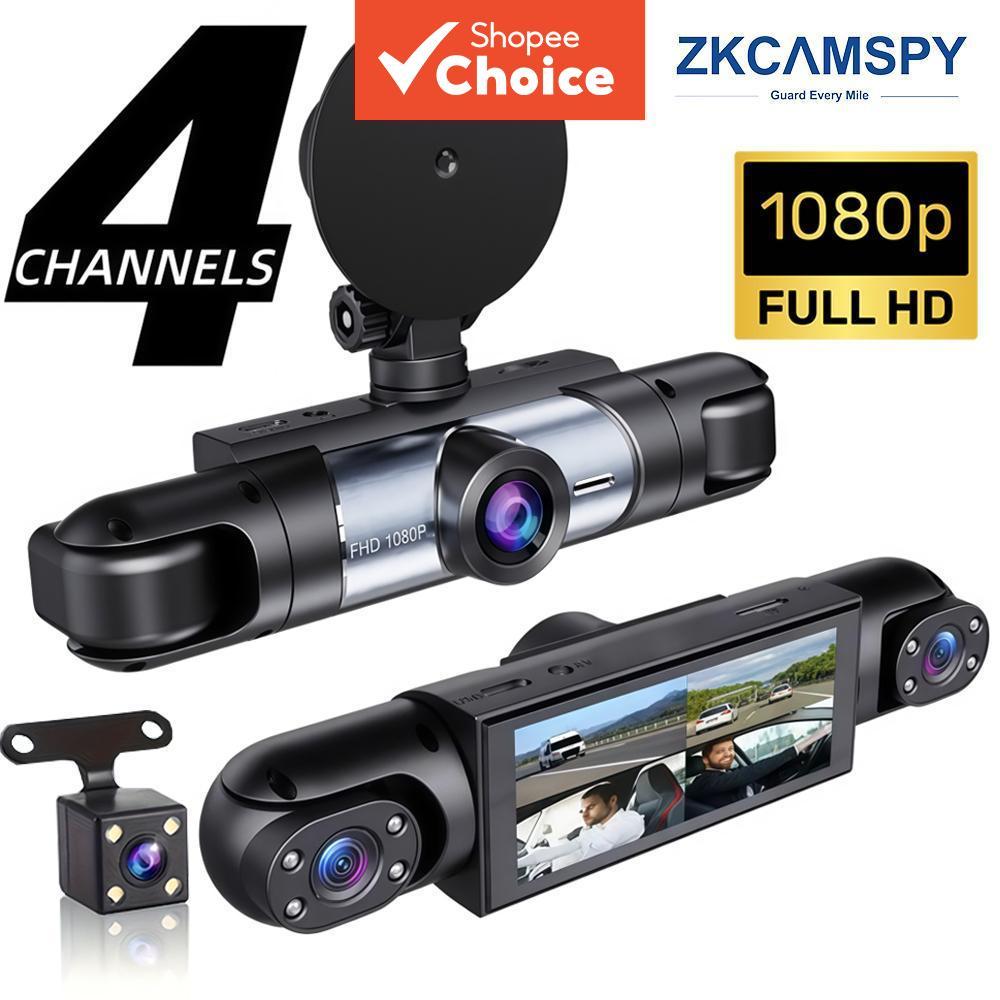 Câmera Veicular Dianteira e Traseira 4 Câmeras Dashcam 1080P HD Gravador DVR com Visão Noturna