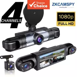 Câmera Veicular Dianteira e Traseira 4 Câmeras Dashcam 1080P HD Gravador DVR com Visão Noturna